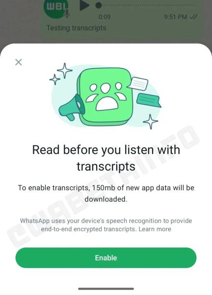 WhatsApp под Android наконец-то научится превращать голосовые сообщения в текст
