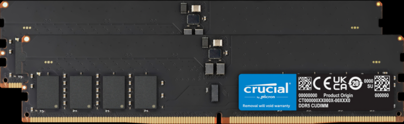 Crucial представила модули памяти DDR5 CUDIMM и CSODIMM со скоростью 6400 МТ/с